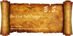 Bolla Sándor névjegykártya
