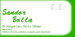 sandor bolla business card